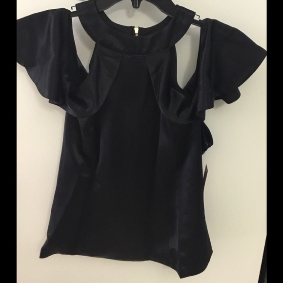 🚨Final Sale🚨!! NWT Nannette Lapore Blk Cold Shoulder Top Sz M - Picture 3 of 10